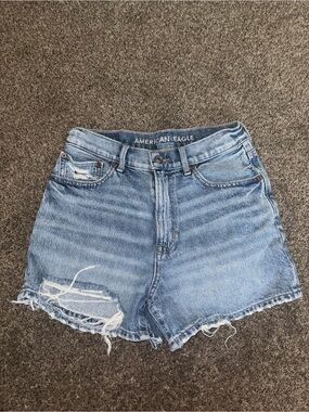 American Eagle Outfitters Light Wash Distressed Denim Shorts